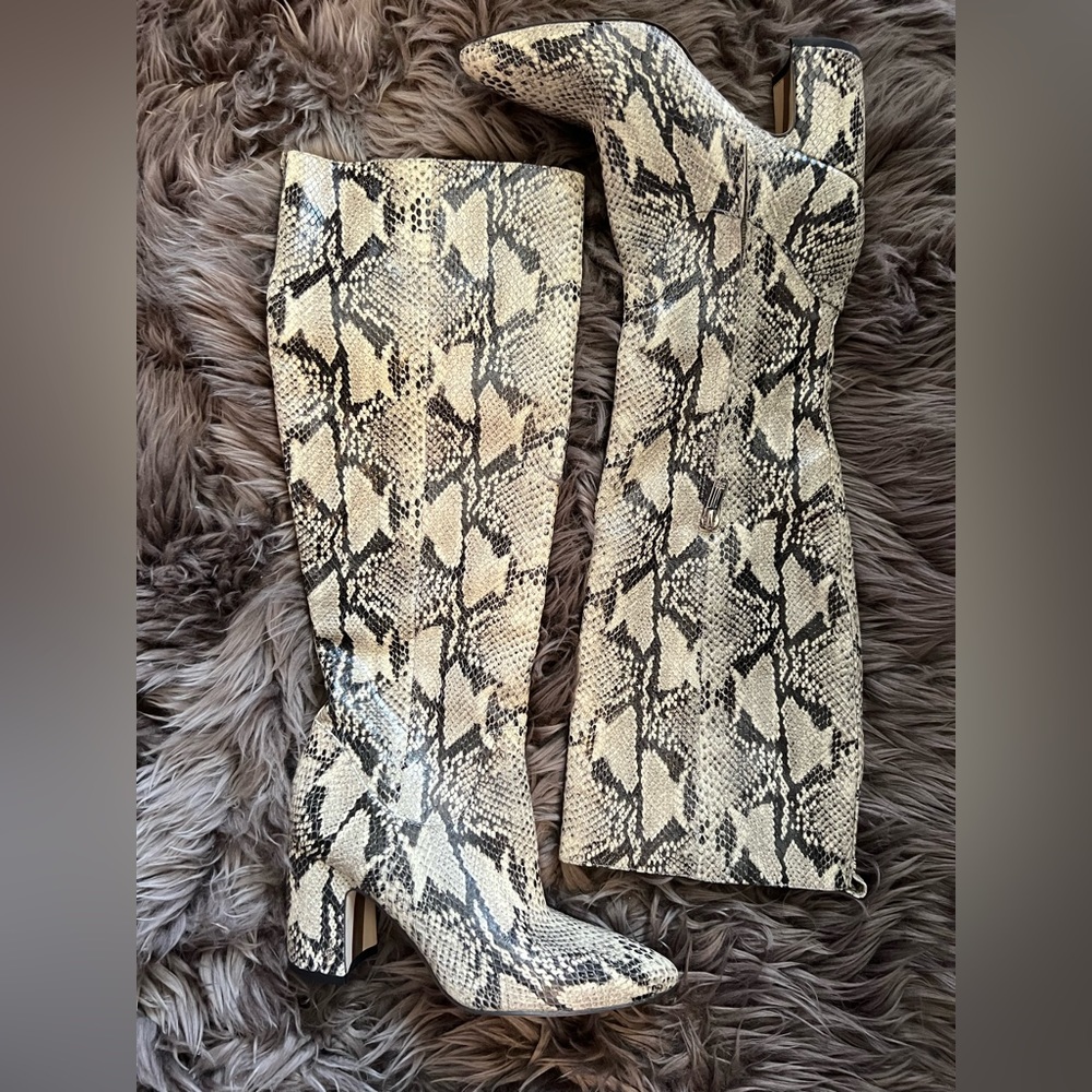 Sam Edelman leather python snake boots 6.5